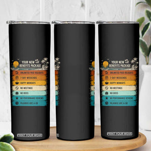 Funny Retirement Gift Skinny Tumbler New Benefits Package Retro Retired 2026 TS10 Print Your Wear