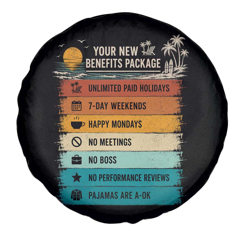 Funny Retirement Gift Spare Tire Cover New Benefits Package Retro Retired 2026 TS10 Print Your Wear