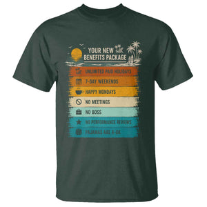 Funny Retirement Gift T Shirt New Benefits Package Retro Retired 2026 TS10 Dark Forest Green Print Your Wear