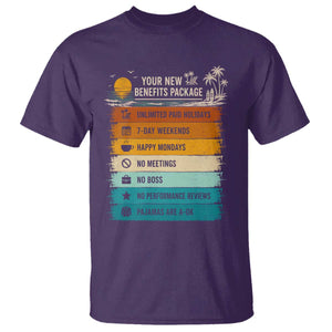 Funny Retirement Gift T Shirt New Benefits Package Retro Retired 2026 TS10 Purple Print Your Wear