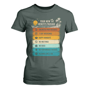 Funny Retirement Gift T Shirt For Women New Benefits Package Retro Retired 2026 TS10 Dark Forest Green Print Your Wear