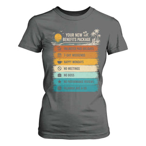 Funny Retirement Gift T Shirt For Women New Benefits Package Retro Retired 2026 TS10 Dark Heather Print Your Wear