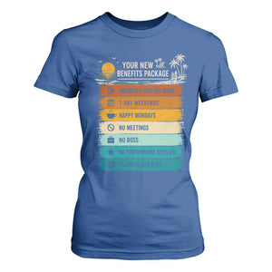 Funny Retirement Gift T Shirt For Women New Benefits Package Retro Retired 2026 TS10 Royal Blue Print Your Wear