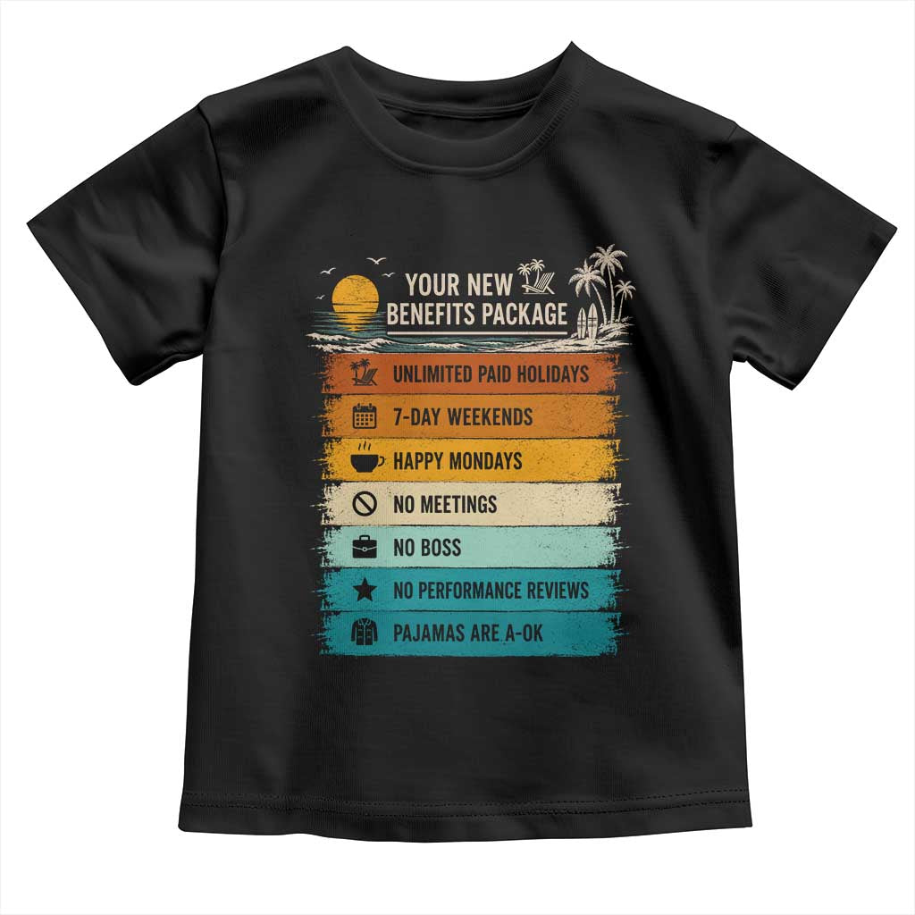 Funny Retirement Gift Toddler T Shirt New Benefits Package Retro Retired 2026 TS10 Black Print Your Wear