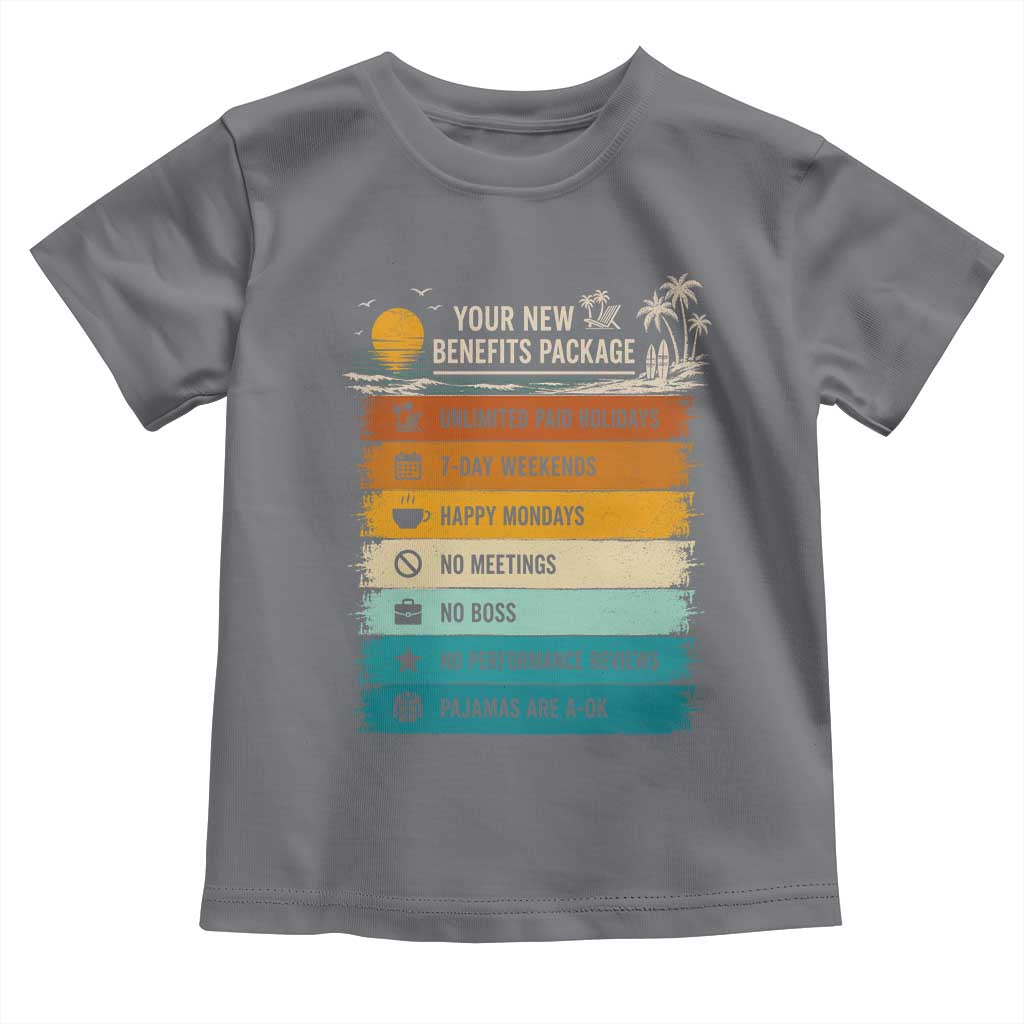 Funny Retirement Gift Toddler T Shirt New Benefits Package Retro Retired 2026 TS10 Charcoal Print Your Wear