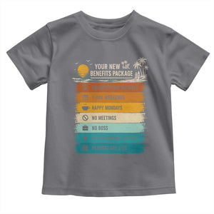 Funny Retirement Gift Toddler T Shirt New Benefits Package Retro Retired 2026 TS10 Charcoal Print Your Wear