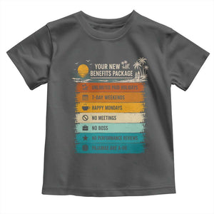 Funny Retirement Gift Toddler T Shirt New Benefits Package Retro Retired 2026 TS10 Dark Heather Print Your Wear