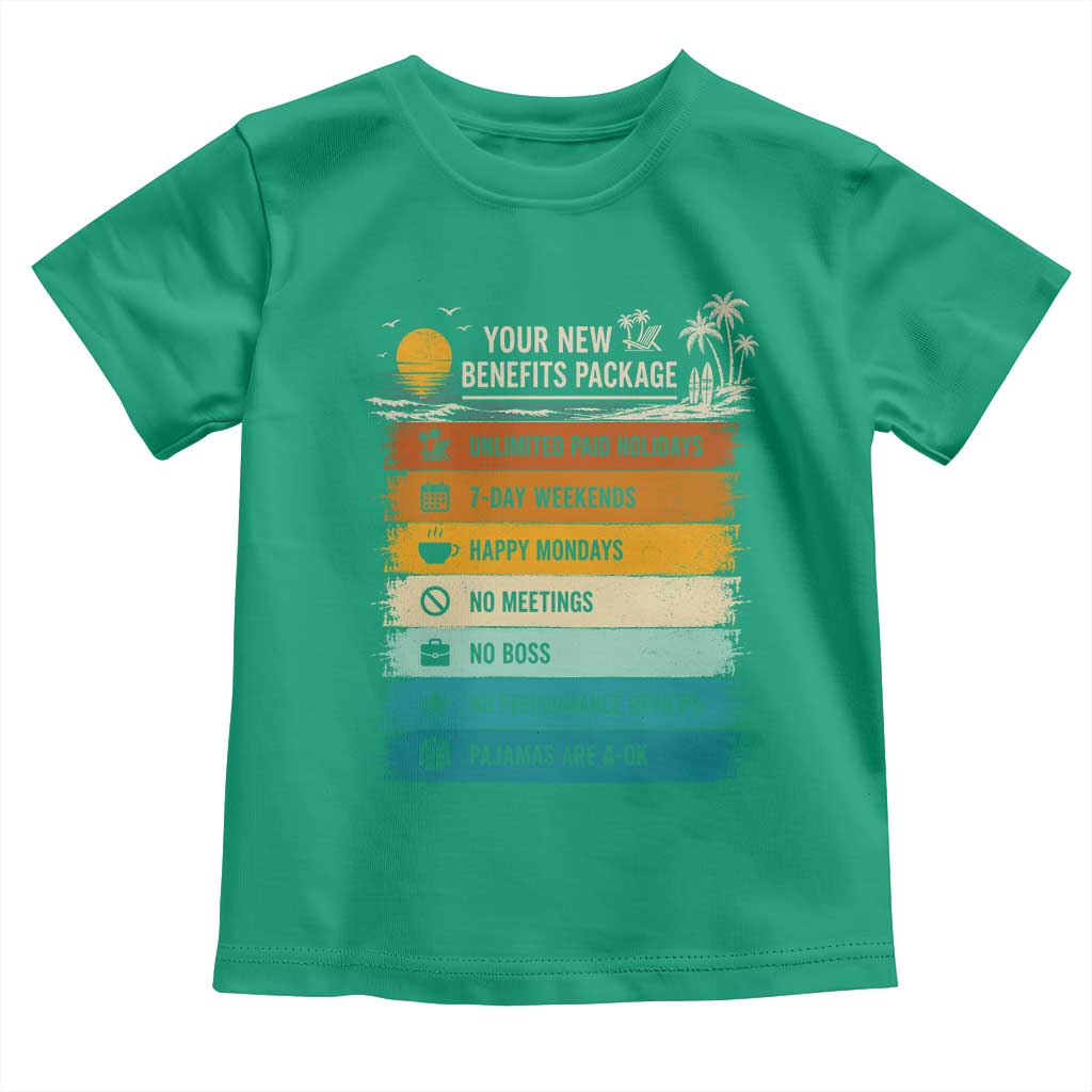 Funny Retirement Gift Toddler T Shirt New Benefits Package Retro Retired 2026 TS10 Irish Green Print Your Wear