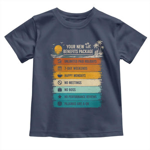 Funny Retirement Gift Toddler T Shirt New Benefits Package Retro Retired 2026 TS10 Navy Print Your Wear