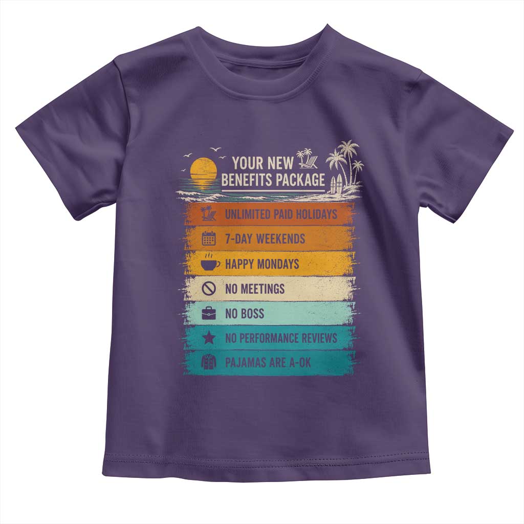 Funny Retirement Gift Toddler T Shirt New Benefits Package Retro Retired 2026 TS10 Purple Print Your Wear