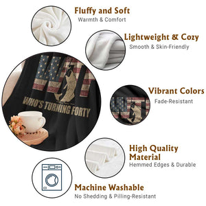 40th Birthday Throw Blanket Funny WTF Whos Turning Forty Vintage Fishing 40 Year Old Gift TS10 Print Your Wear