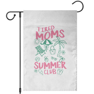 Retro Tired Moms Summer Club Garden Flag Funny Mama Beach Vacation Gift