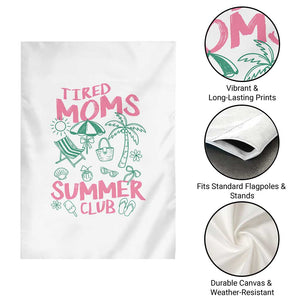 Retro Tired Moms Summer Club Garden Flag Funny Mama Beach Vacation Gift
