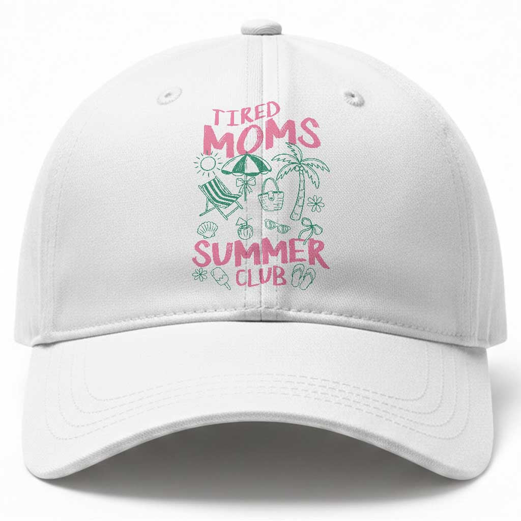 Retro Tired Moms Summer Club Baseball Cap Funny Mama Beach Vacation Gift