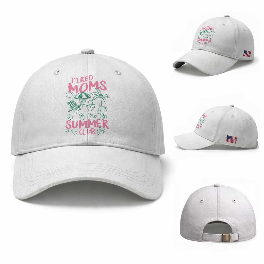 Retro Tired Moms Summer Club Baseball Cap Funny Mama Beach Vacation Gift