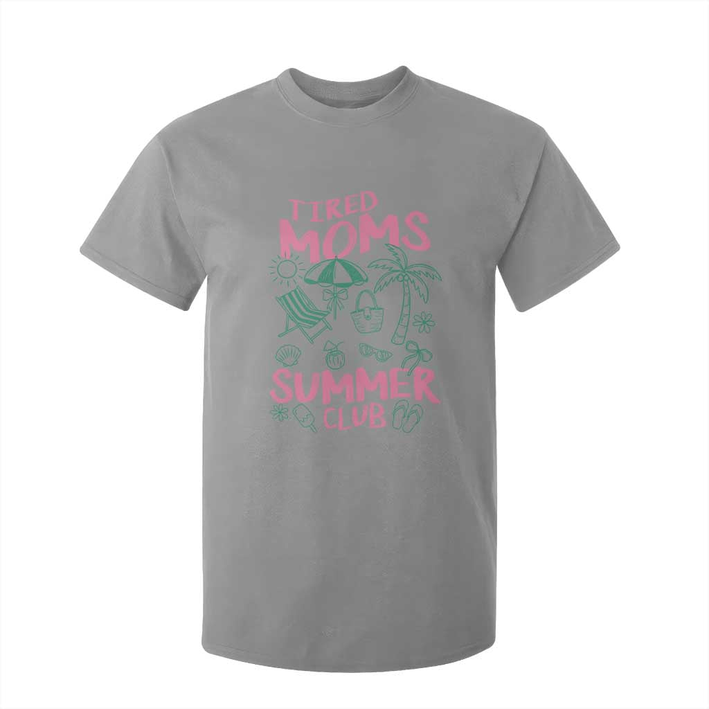 Retro Tired Moms Summer Club T Shirt For Kid Funny Mama Beach Vacation Gift
