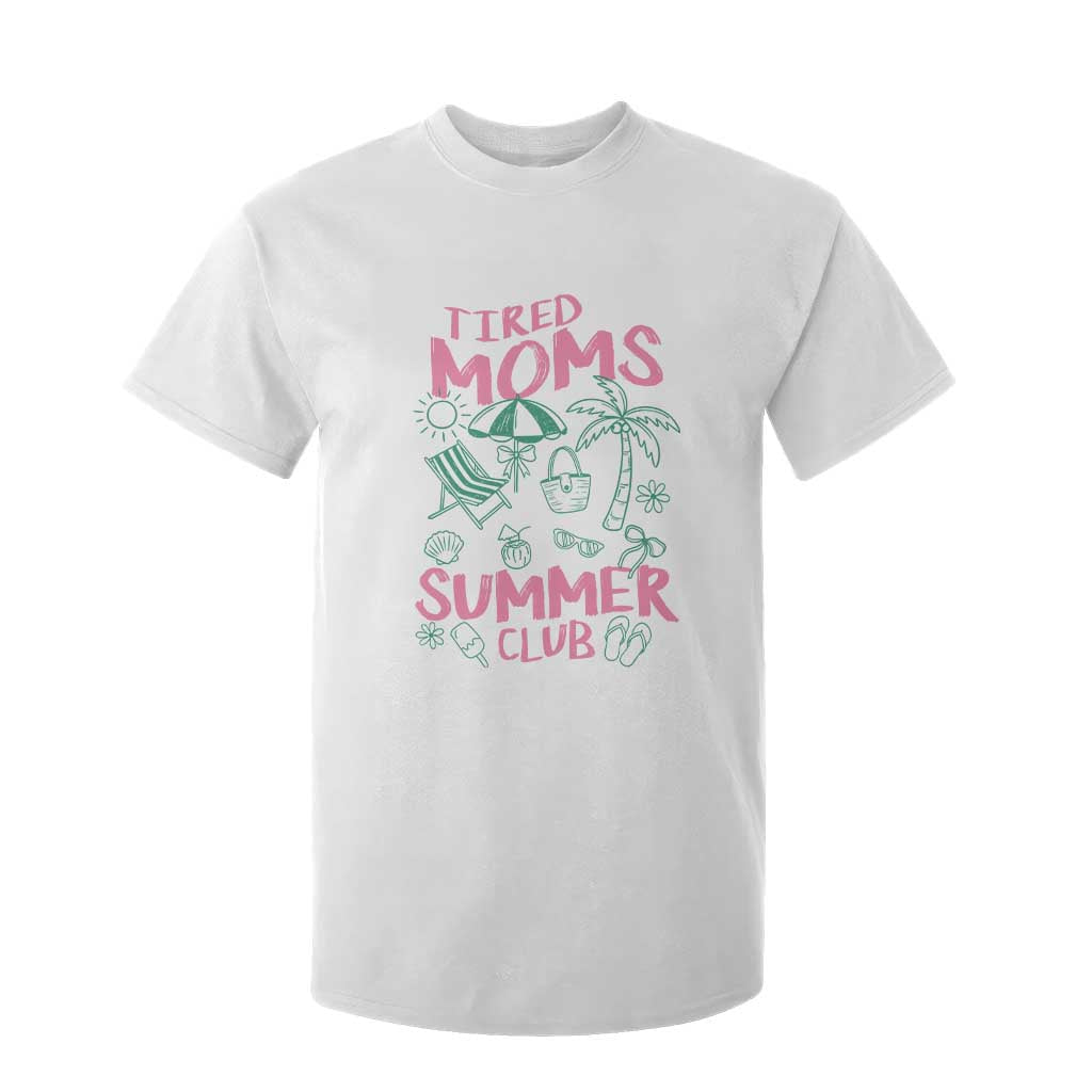 Retro Tired Moms Summer Club T Shirt For Kid Funny Mama Beach Vacation Gift