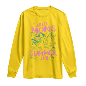 Retro Tired Moms Summer Club Long Sleeve Shirt Funny Mama Beach Vacation Gift