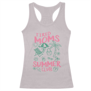 Retro Tired Moms Summer Club Racerback Tank Top Funny Mama Beach Vacation Gift