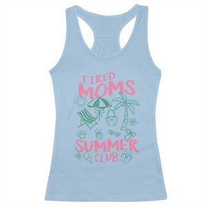 Retro Tired Moms Summer Club Racerback Tank Top Funny Mama Beach Vacation Gift