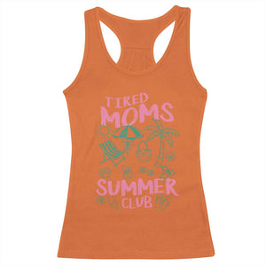 Retro Tired Moms Summer Club Racerback Tank Top Funny Mama Beach Vacation Gift