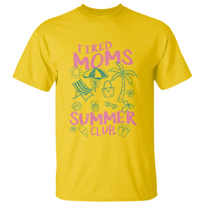 Retro Tired Moms Summer Club T Shirt Funny Mama Beach Vacation Gift