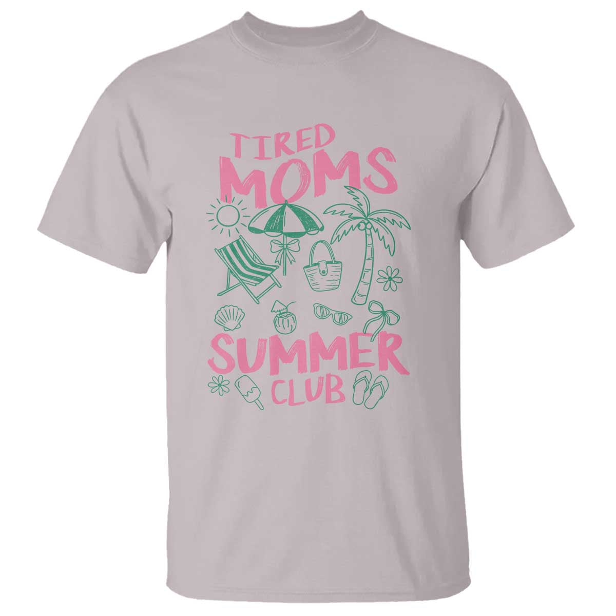 Retro Tired Moms Summer Club T Shirt Funny Mama Beach Vacation Gift
