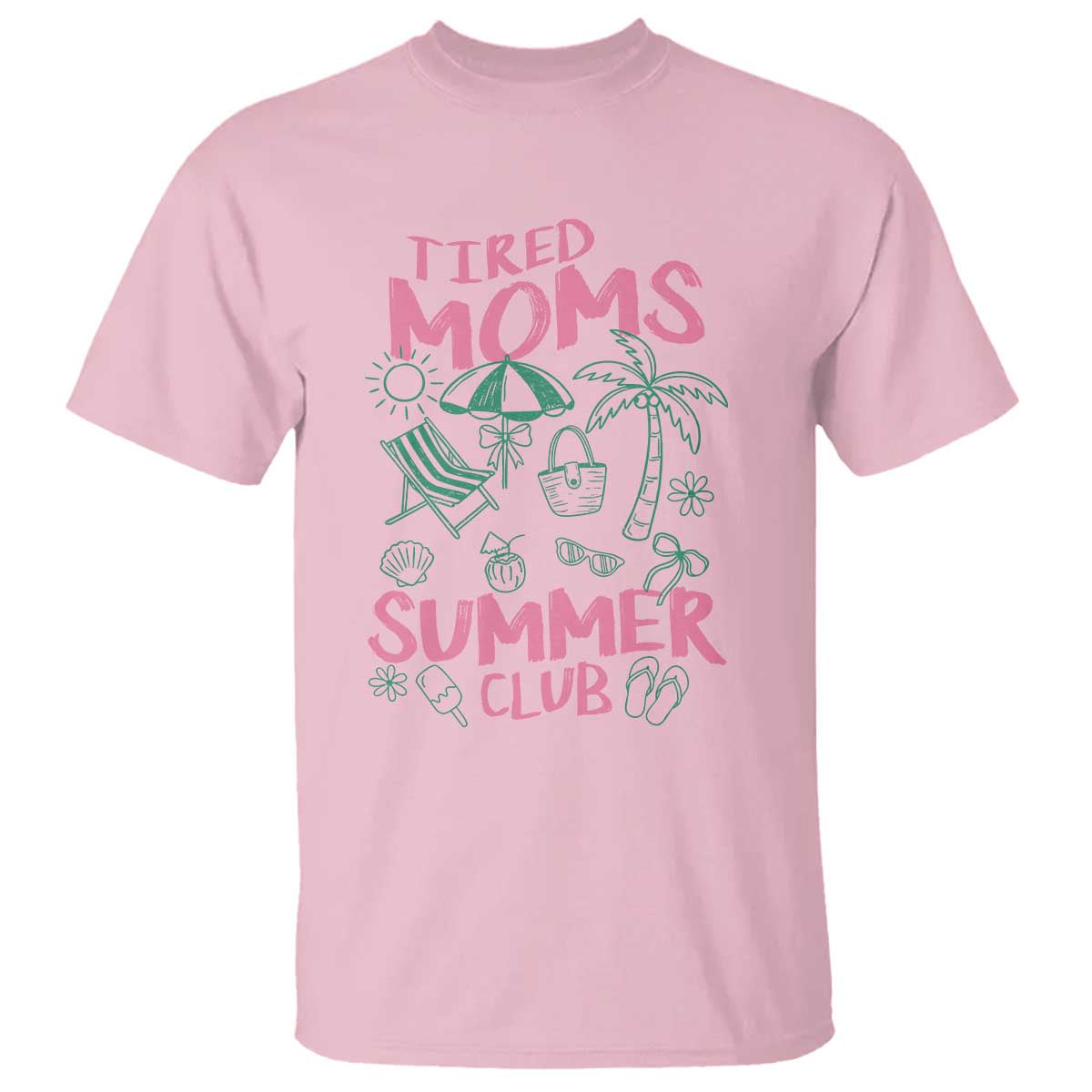 Retro Tired Moms Summer Club T Shirt Funny Mama Beach Vacation Gift
