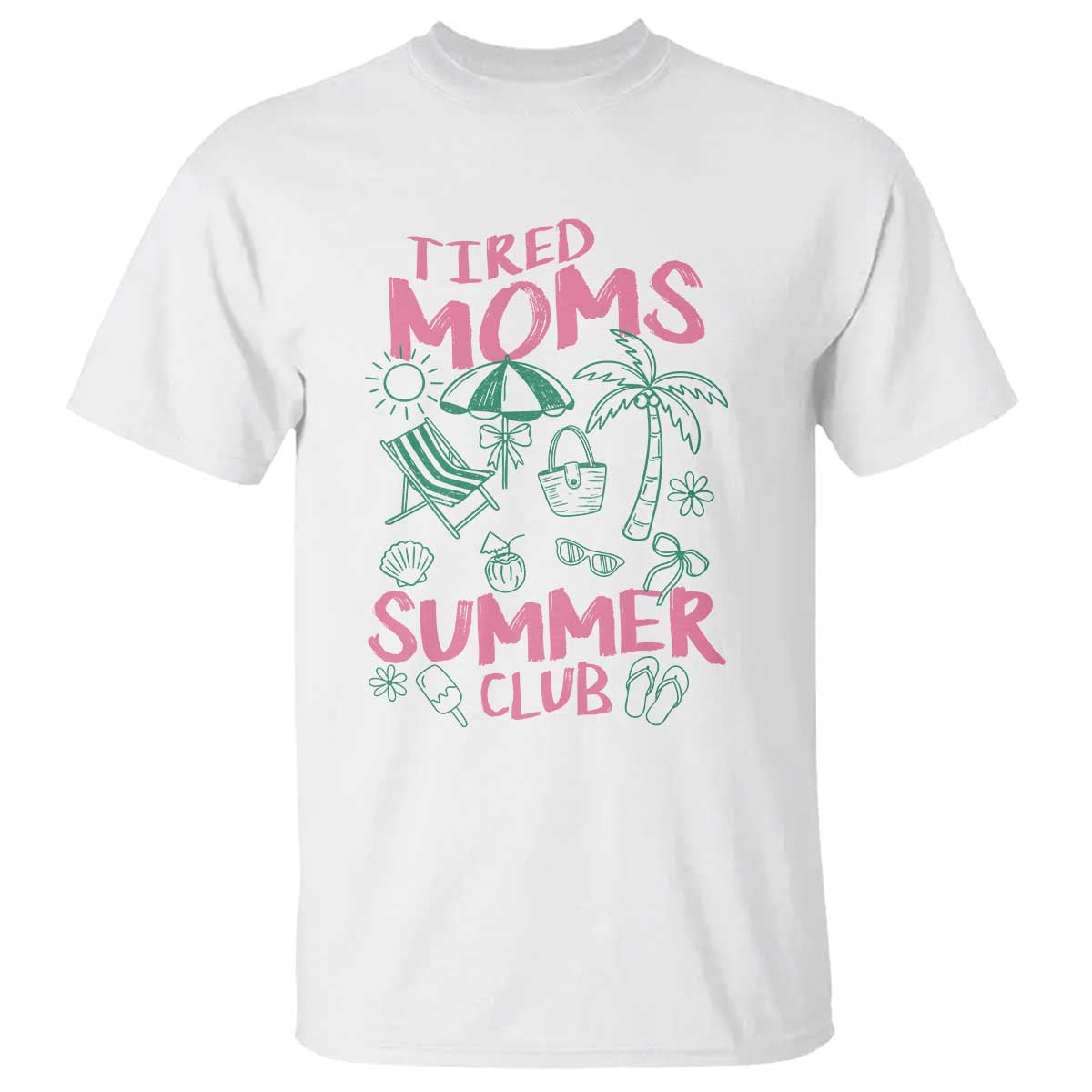 Retro Tired Moms Summer Club T Shirt Funny Mama Beach Vacation Gift