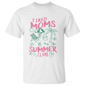 Retro Tired Moms Summer Club T Shirt Funny Mama Beach Vacation Gift