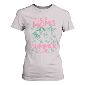 Retro Tired Moms Summer Club T Shirt For Women Funny Mama Beach Vacation Gift