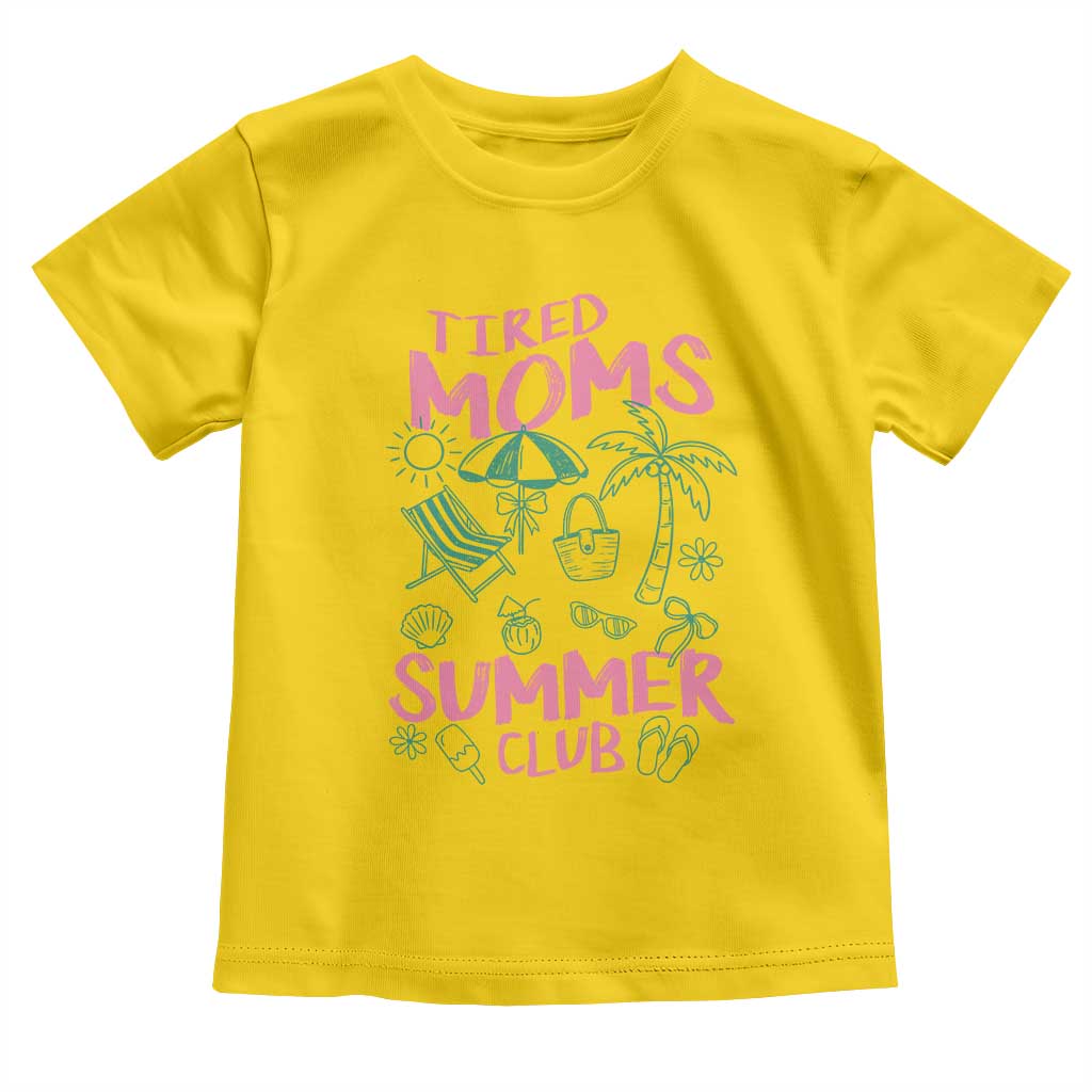 Retro Tired Moms Summer Club Toddler T Shirt Funny Mama Beach Vacation Gift