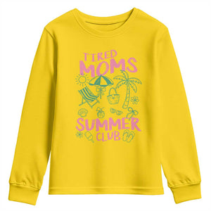 Retro Tired Moms Summer Club Youth Sweatshirt Funny Mama Beach Vacation Gift