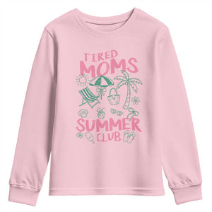 Retro Tired Moms Summer Club Youth Sweatshirt Funny Mama Beach Vacation Gift