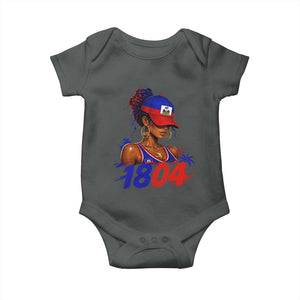 Haitian Revolution 1804 Baby Onesie Haiti Flag Independence Day Haitian Girl Graphic TS10 Dark Heather Print Your Wear