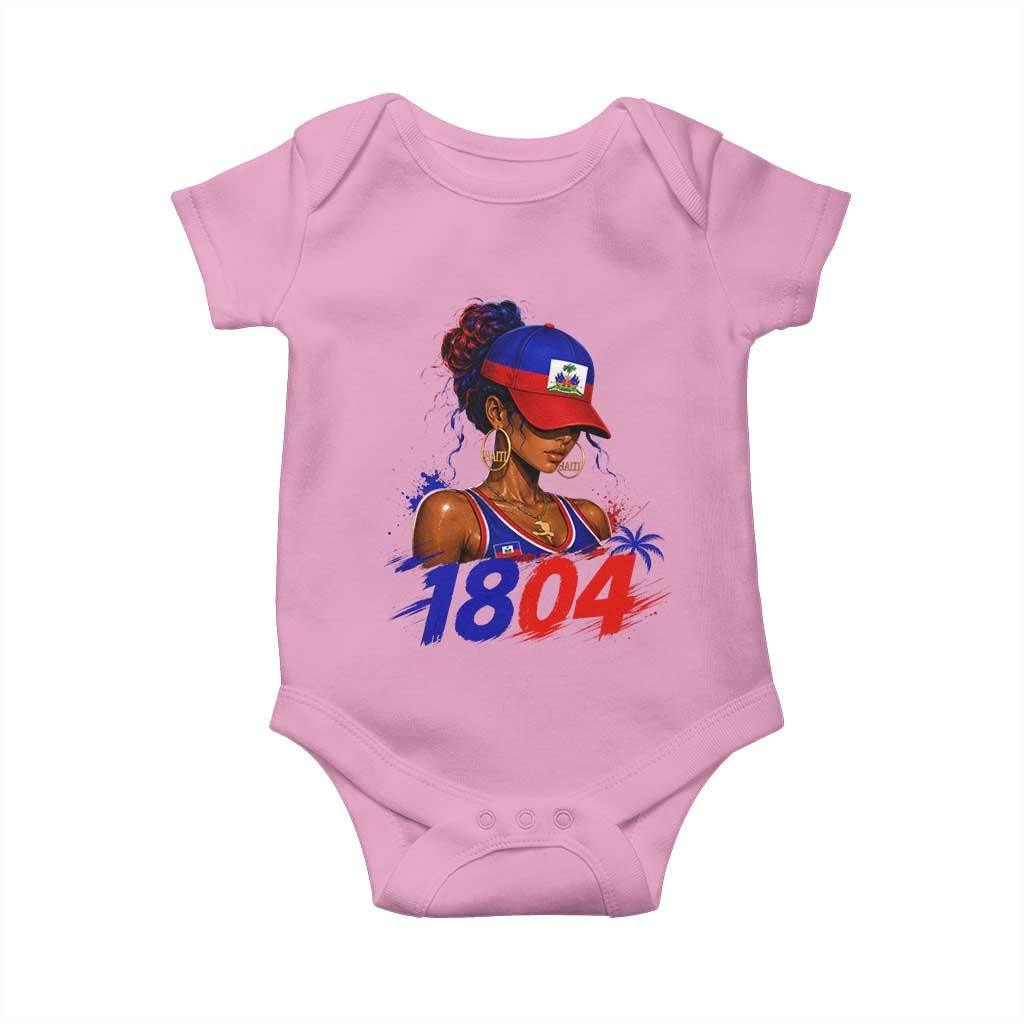 Haitian Revolution 1804 Baby Onesie Haiti Flag Independence Day Haitian Girl Graphic TS10 Light Pink Print Your Wear