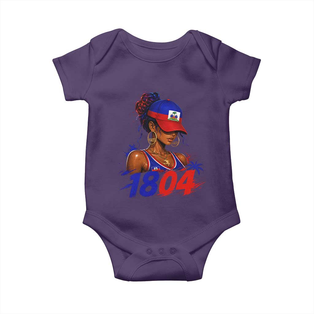 Haitian Revolution 1804 Baby Onesie Haiti Flag Independence Day Haitian Girl Graphic TS10 Purple Print Your Wear