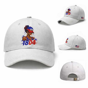 Haitian Revolution 1804 Baseball Cap Haiti Flag Independence Day Haitian Girl Graphic TS10 Baseball Cap Universal Fit White Print Your Wear