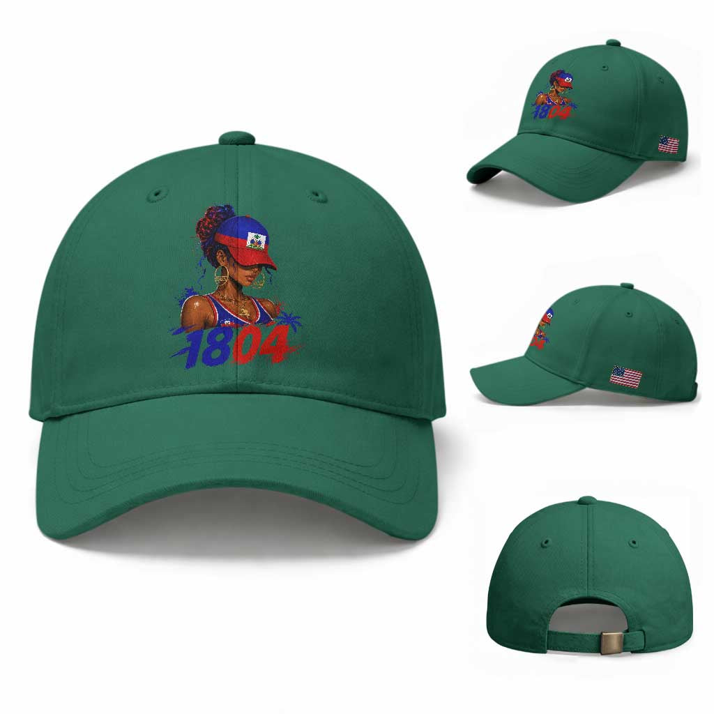 Haitian Revolution 1804 Baseball Cap Haiti Flag Independence Day Haitian Girl Graphic TS10 Baseball Cap Universal Fit Irish Green Print Your Wear