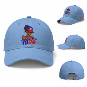 Haitian Revolution 1804 Baseball Cap Haiti Flag Independence Day Haitian Girl Graphic TS10 Baseball Cap Universal Fit Light Blue Print Your Wear