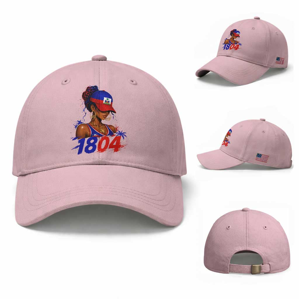 Haitian Revolution 1804 Baseball Cap Haiti Flag Independence Day Haitian Girl Graphic TS10 Baseball Cap Universal Fit Light Pink Print Your Wear