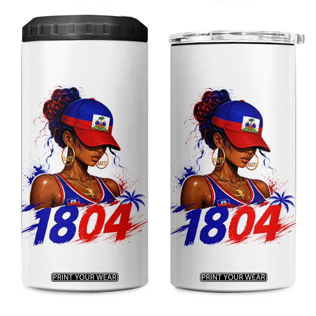 Haitian Revolution 1804 4 in 1 Can Cooler Tumbler Haiti Flag Independence Day Haitian Girl Graphic TS10 One Size: 16 oz White Print Your Wear