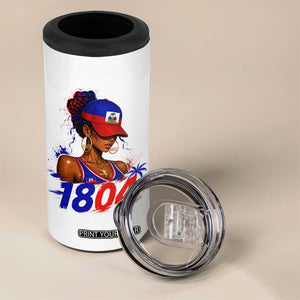 Haitian Revolution 1804 4 in 1 Can Cooler Tumbler Haiti Flag Independence Day Haitian Girl Graphic TS10 Print Your Wear
