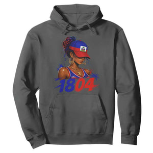 Haitian Revolution 1804 Hoodie Haiti Flag Independence Day Haitian Girl Graphic TS10 Dark Heather Print Your Wear