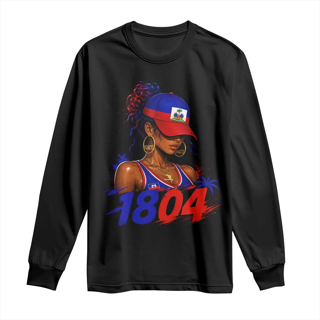 Haitian Revolution 1804 Long Sleeve Shirt Haiti Flag Independence Day Haitian Girl Graphic TS10 Black Print Your Wear