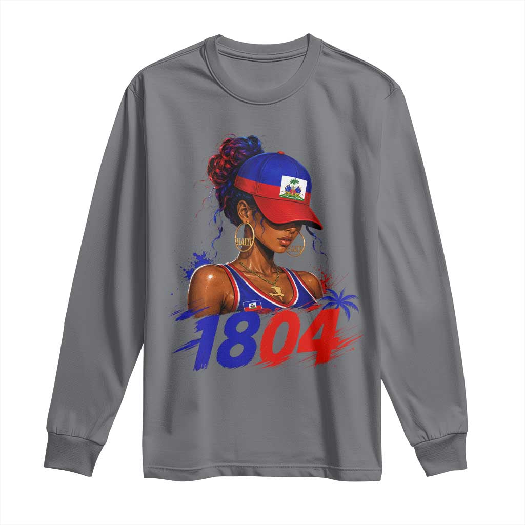 Haitian Revolution 1804 Long Sleeve Shirt Haiti Flag Independence Day Haitian Girl Graphic TS10 Charcoal Print Your Wear