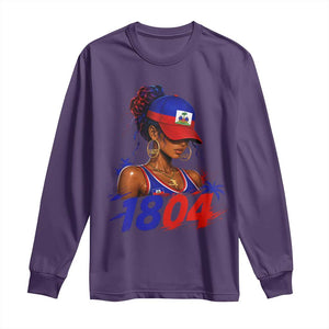 Haitian Revolution 1804 Long Sleeve Shirt Haiti Flag Independence Day Haitian Girl Graphic TS10 Purple Print Your Wear