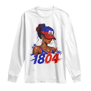 Haitian Revolution 1804 Long Sleeve Shirt Haiti Flag Independence Day Haitian Girl Graphic TS10 White Print Your Wear