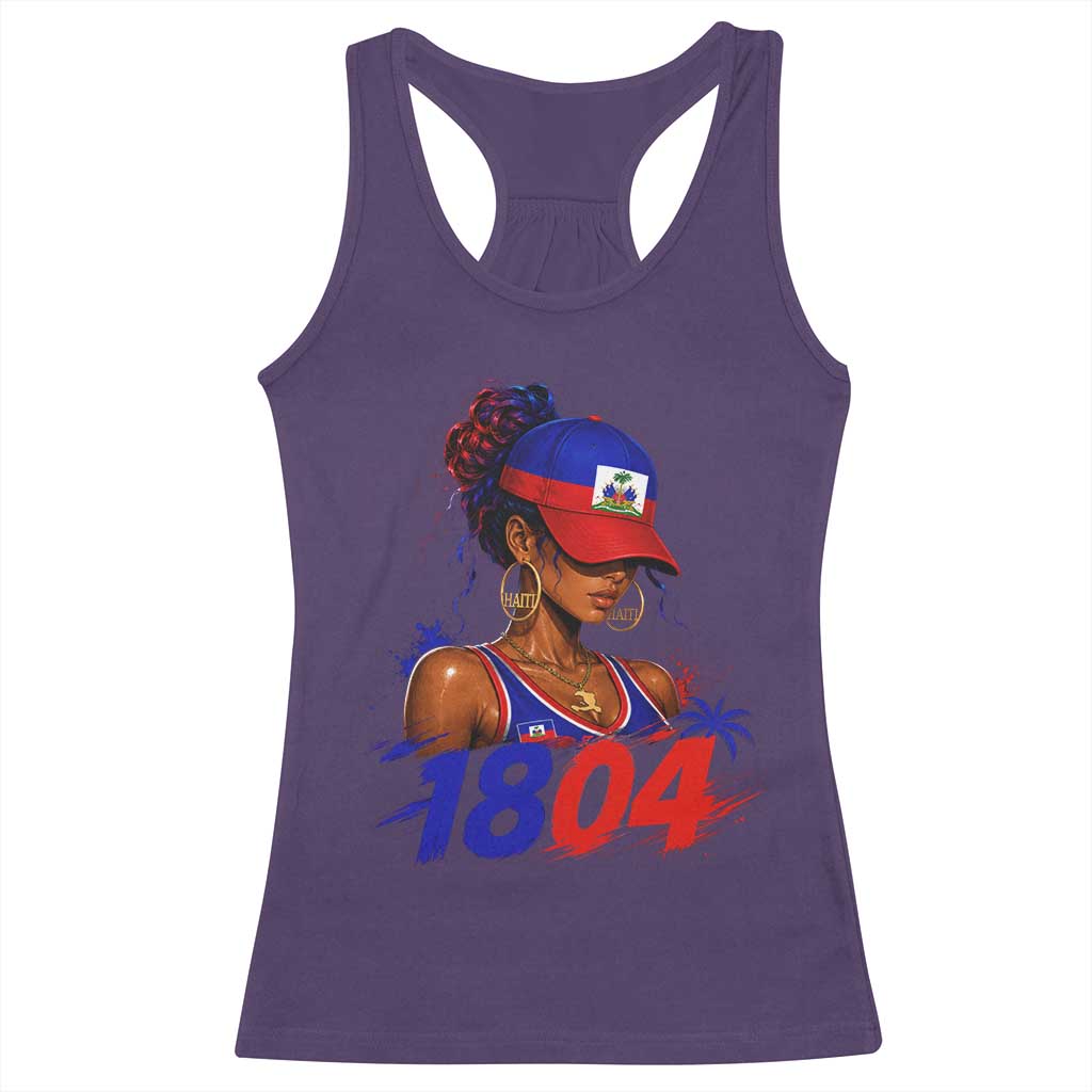 Haitian Revolution 1804 Racerback Tank Top Haiti Flag Independence Day Haitian Girl Graphic TS10 Purple Print Your Wear