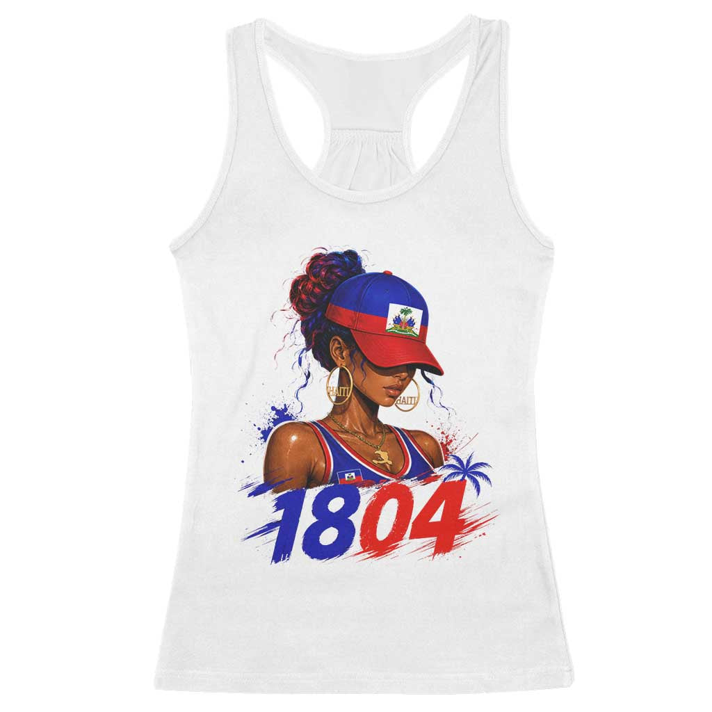 Haitian Revolution 1804 Racerback Tank Top Haiti Flag Independence Day Haitian Girl Graphic TS10 White Print Your Wear
